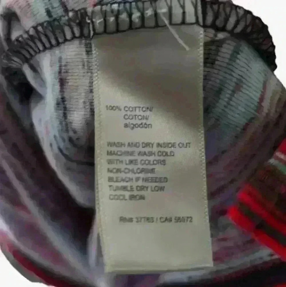 Rafaella Multi Stripe 100% Cotton Tunic With Gold Button Detail Size 1X - Picture 7 of 9